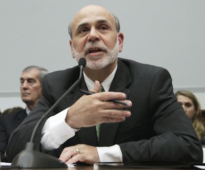 Fed boss Ben Bernanke testifies on Capitol Hill on Wednesday. (Associated Press)