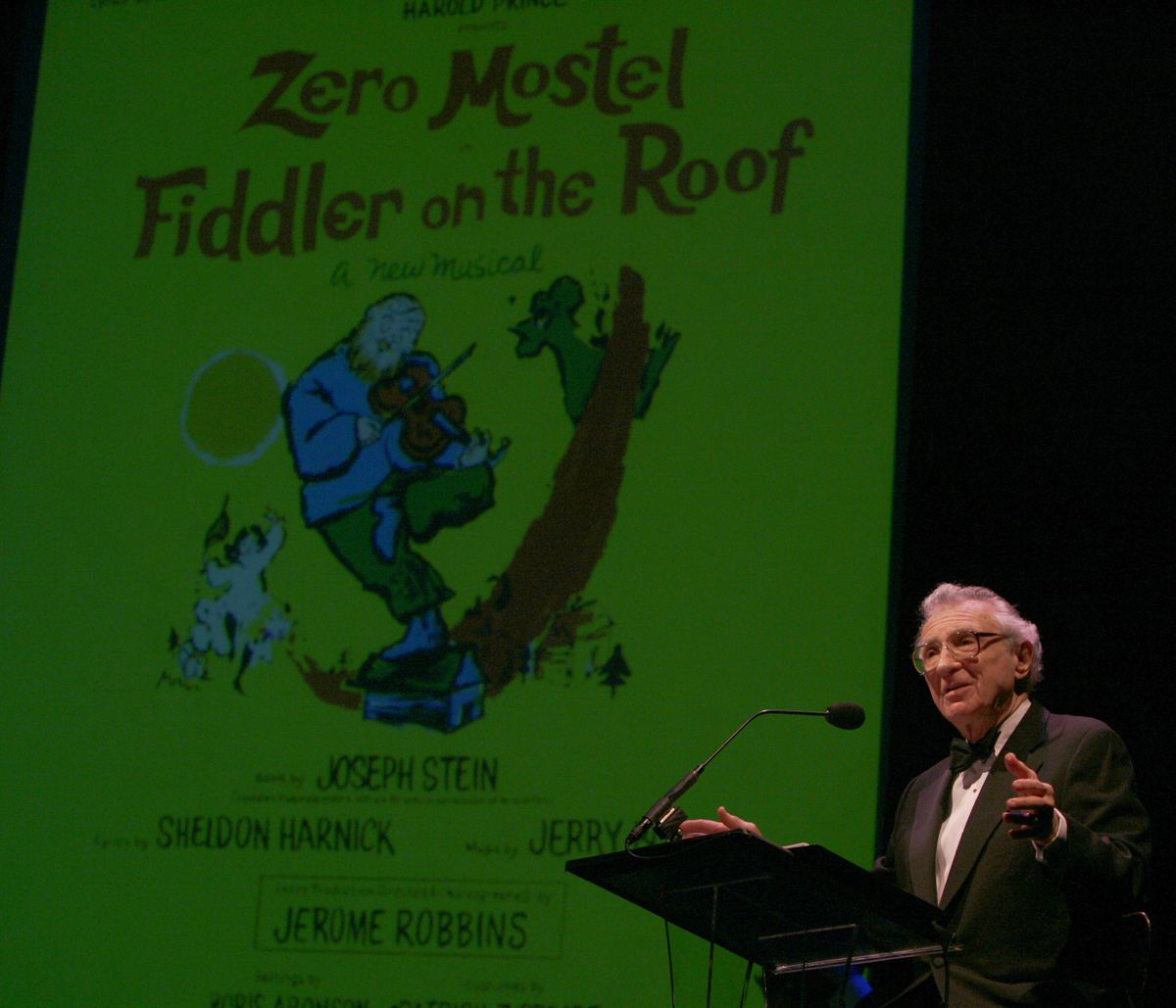 FILE – Lyricist Sheldon Harnick speaks during an event at the 92nd Street Y in New York, Feb. 27, 2005. Harnick, who teamed up with composer Jerry Bock to write some of Broadway’s most memorable musicals, including the Tony Award-winners “Fiddler on the Roof” and “Fiorello!,” died on Friday, June 23, 2023, at his home in Manhattan. He was 99.  (New York Times)