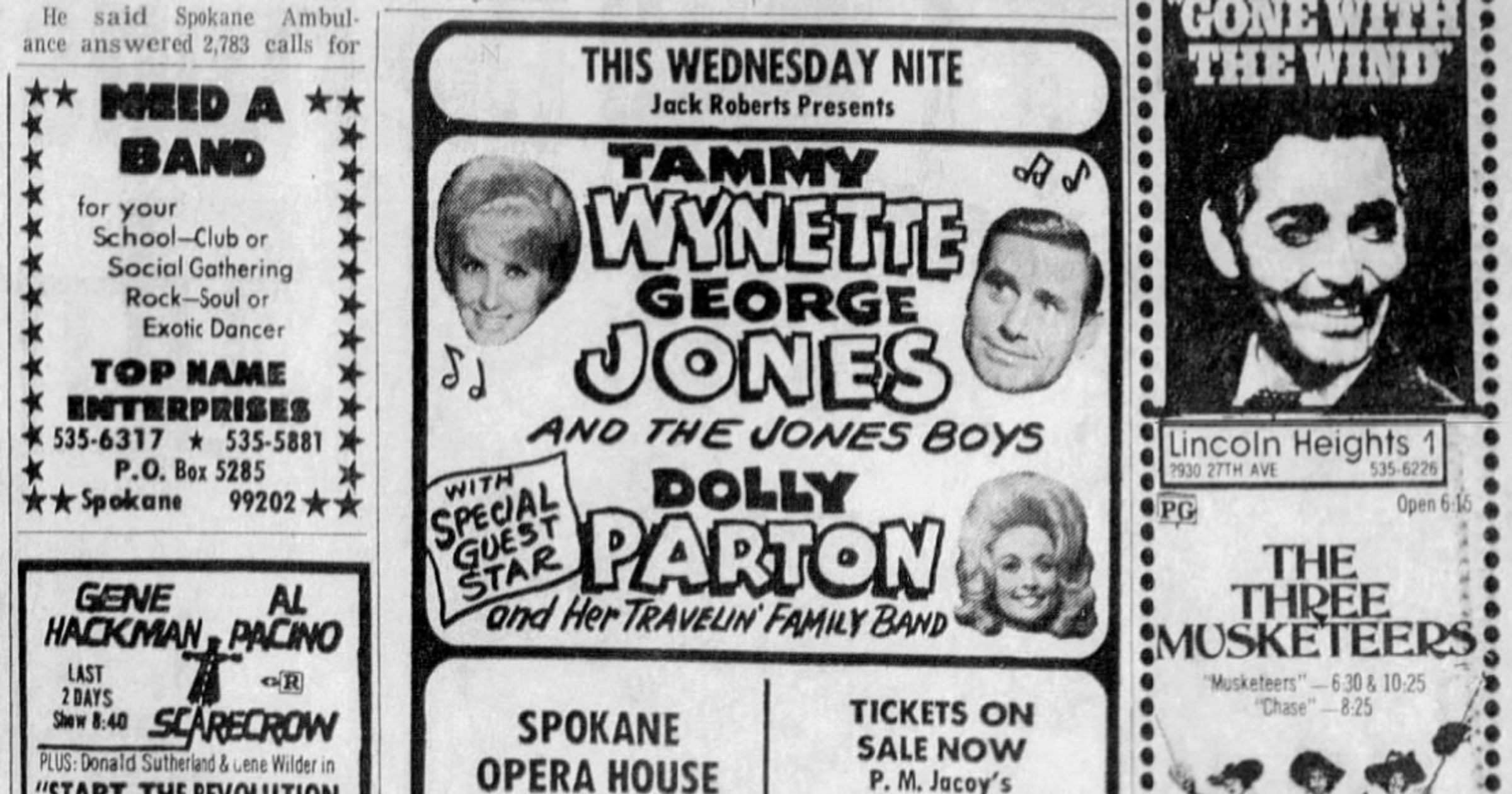 3 Dolly Parton concerts in 3 years at Spokane Opera House showed her quick rise as her solo career took off