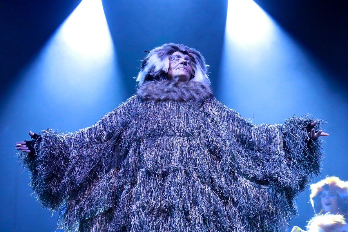 Jean Hardie plays Old Deuteronomy in Spokane Civic Theatre’s production of “Cats.”  (Ryan Wasson/Spokane Civic Theatre)