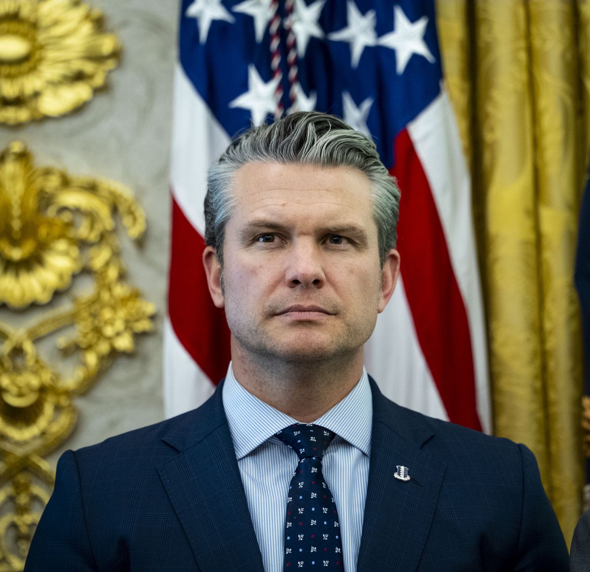 Defense Secretary Pete Hegseth, in the Oval Office on March 24, 2026. Hegseth