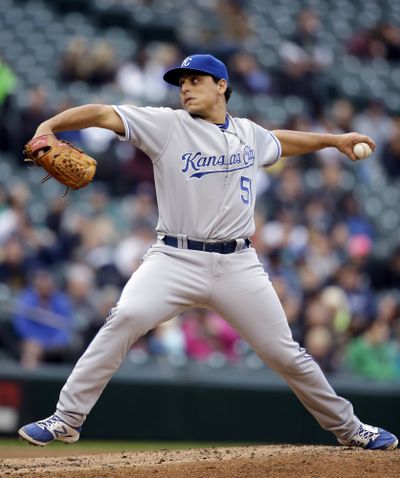 Royals starting pitcher Jason Vargas beat his former team. (Associated Press)