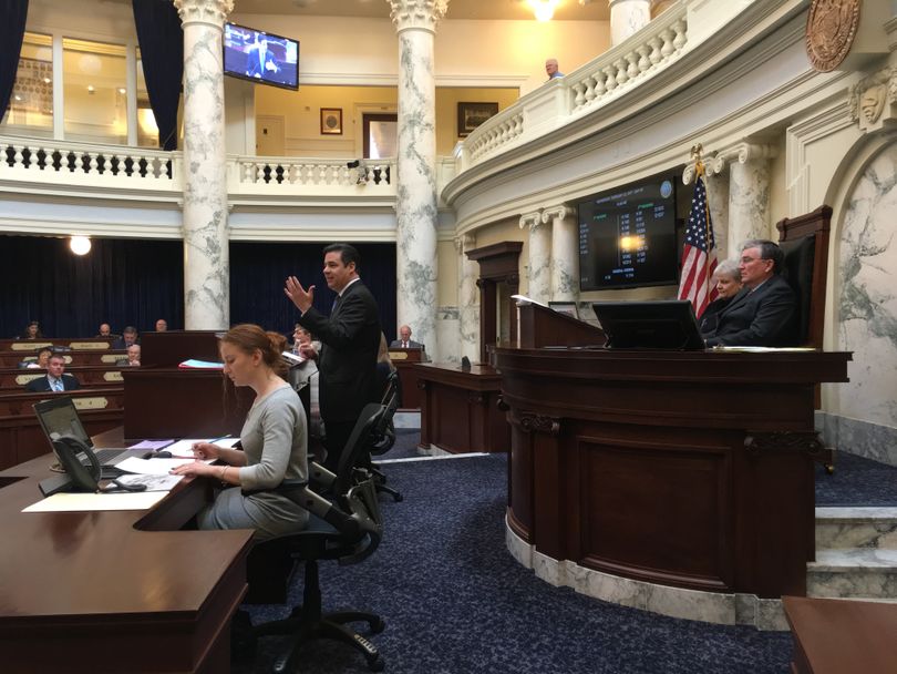 Idaho GOP Congressman Raul Labrador addresses the Idaho House on Wednesday (Idaho Statesman / Bill Dentzer)