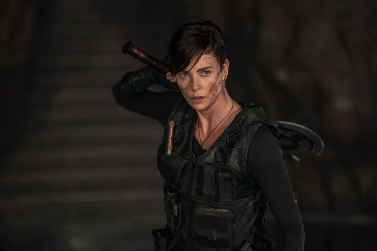 Charlize Theron ramps up the action in “The Old Guard.”  (Aimee Spinks/Netflix)