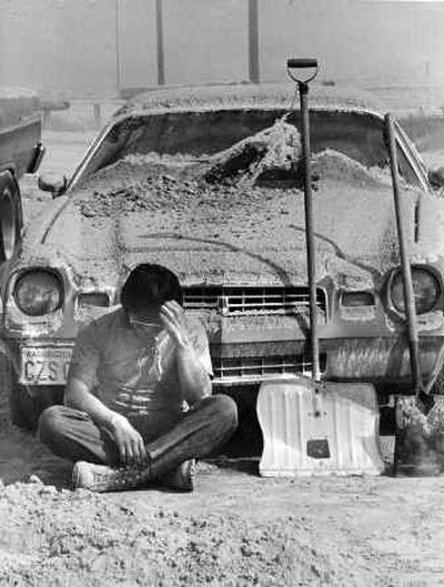 
On May 19, 1980, Keith Domina took a break from the messy clean-up in Ritzville, Wash., the day after the eruption. On May 19, 1980, Keith Domina took a break from the messy clean-up in Ritzville, Wash., the day after the eruption. 
 (File/File/ / The Spokesman-Review)