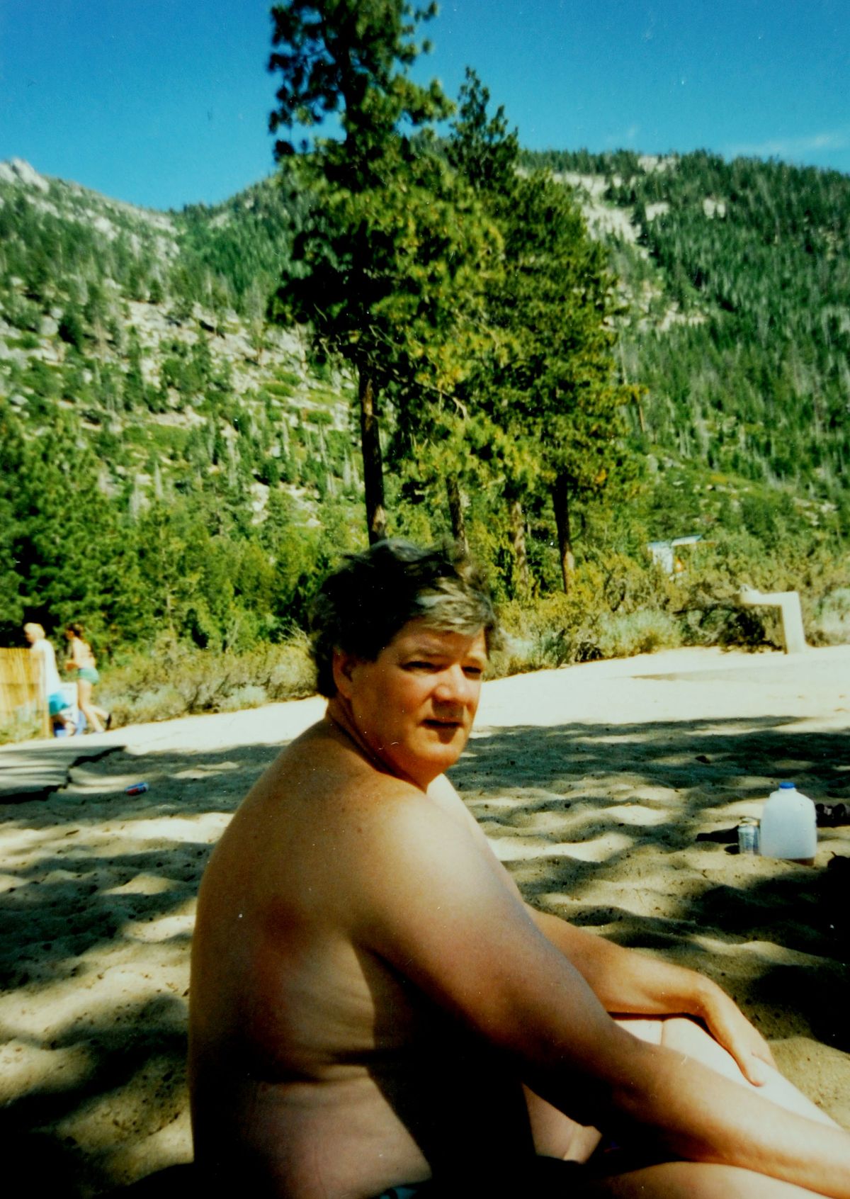Tom Aylward was 300 plus pounds when this picture was taken on the shores of Lake Tahoe in 1999.   (Courtesy of Tom Aylward / The Spokesman Review)