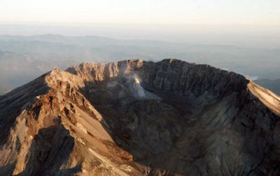 
 This is an aerial photo provided by the U.S. Geological Survey of Mount St. Helens at sunset Monday. The agency says quakes around magnitude 3 have shaken the volcano Friday, Saturday, Monday, Tuesday and Thursday.
 (Associated Press / The Spokesman-Review)
