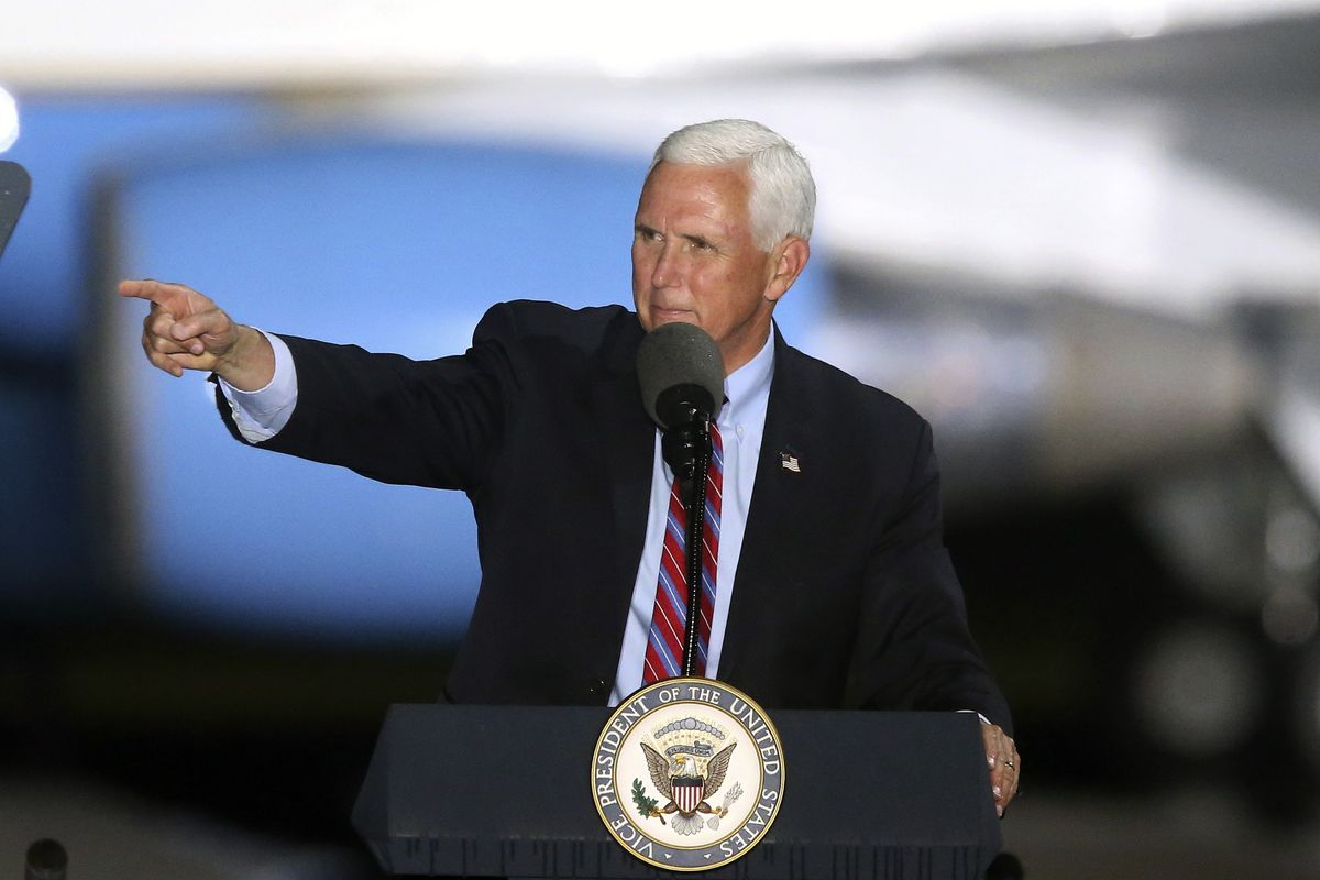 Vice President Mike Pence speaks to supporters at a rally Saturday in Tallahassee, Fla.  (Steve Cannon)