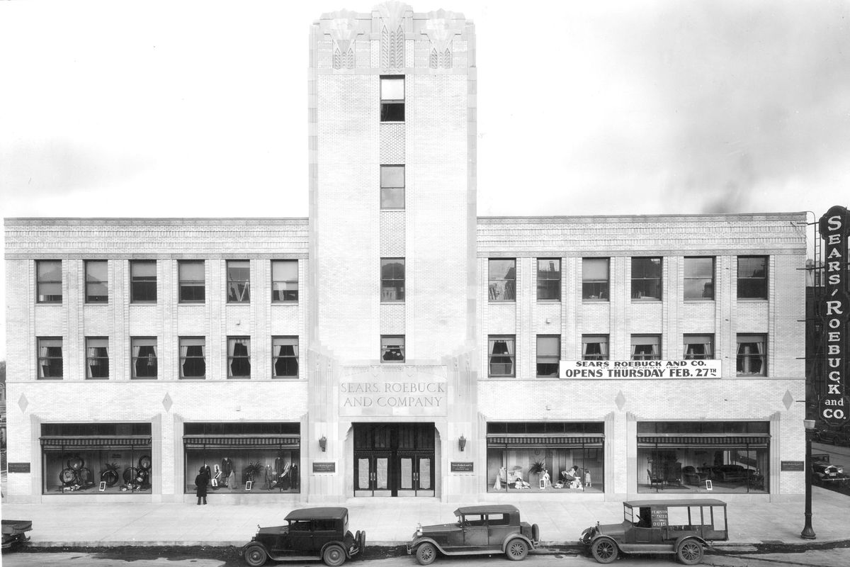March 3, 1930: Sears, Roebuck & Co.’s store, less than a week old, is open at 906 W. Main Ave. in Spokane. Sears invested $750,000 in the building site and stock. The building was three stories with a full basement and was equipped with the latest combined heating-and-ventilating system.
