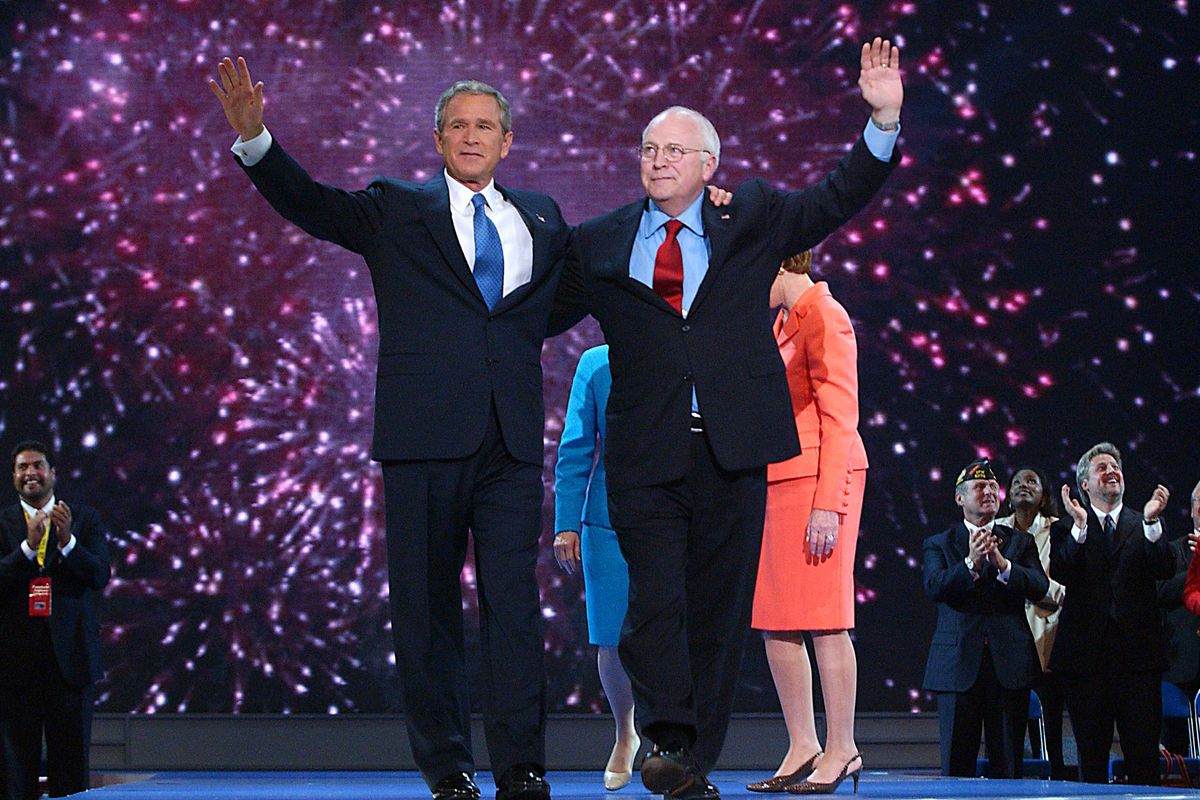 George W. Bush and Dick Cheney at Republican National Convention on Sept. 2, 2004, in New York City. (Andrea Renault/ZUMA Wire/TNS)
