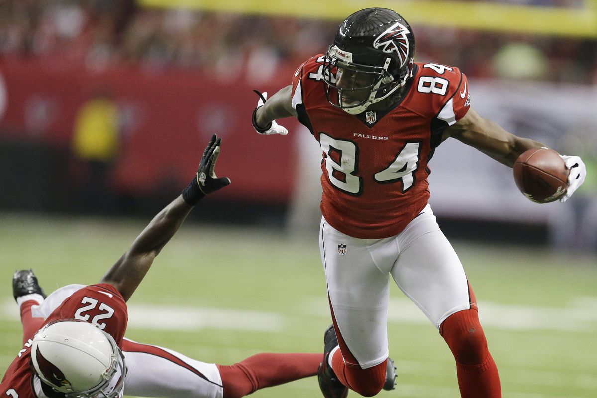 Falcons’ Roddy White made 92 catches this season. (Associated Press)