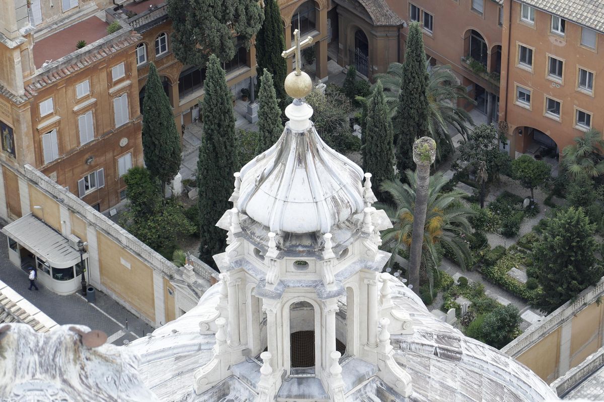 This Wednesday, July 10, 2019  photo shows a view of the Teutonic Cemetery inside the Vatican. An expert for the family of a Vatican teenager who went missing in 1983 says there are thousands of bones in an underground space near a Vatican cemetery. Giorgio Portera, engaged by Emanuela Orlandi’s family, said the extent of the cache emerged Saturday when Vatican-appointed experts began cataloguing the remains discovered on July 13. Portera said skulls and bones appear to belong to dozens of individuals. The Vatican made no mention of the number but said analyses would resume on July 27. (Gregorio Borgia / AP)