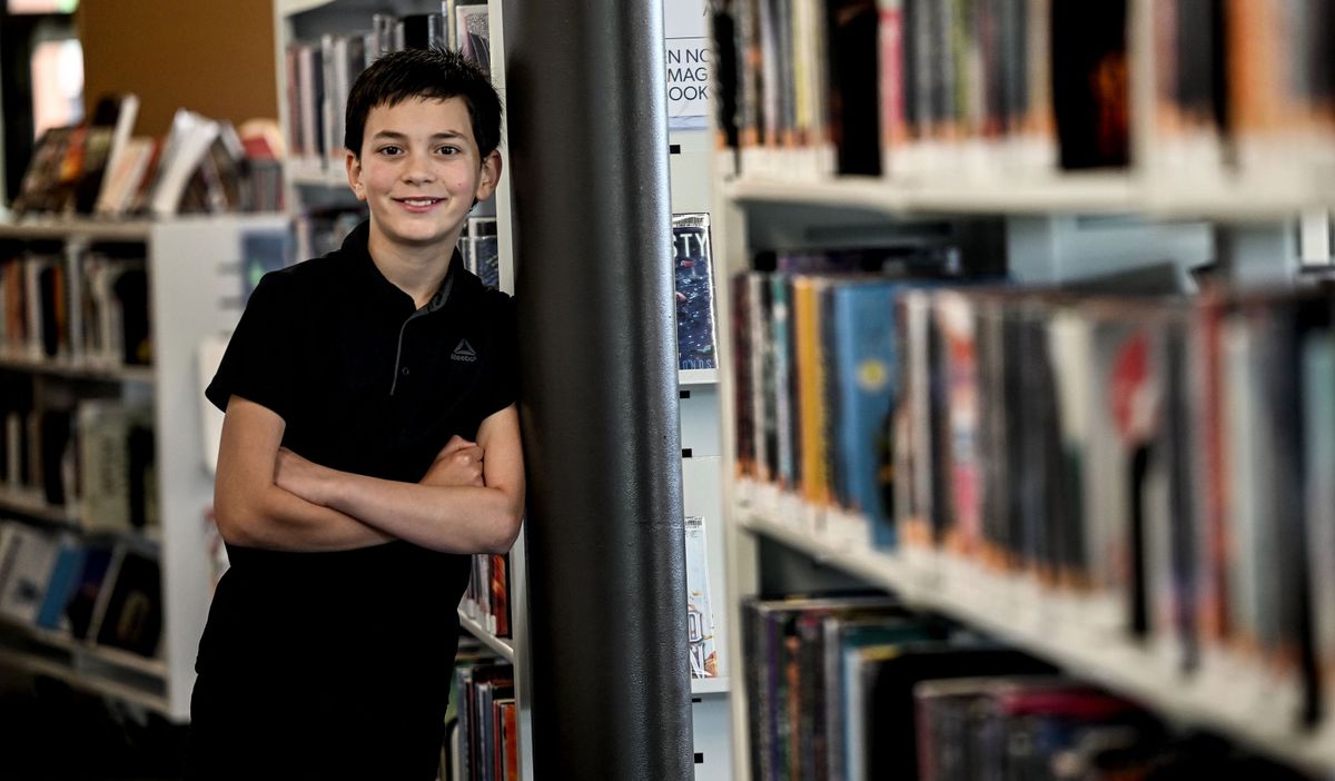 Gabriel Aguirre, 11, will be competing in the Scripps National Spelling Bee in DC at the end of May. He