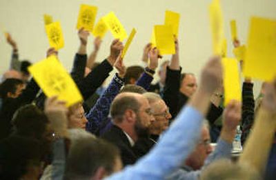 
Members of the Episcopal Diocese of San Joaquin vote to split with the national denomination over the role of gays and lesbians in the church. Associated Press
 (Associated Press / The Spokesman-Review)