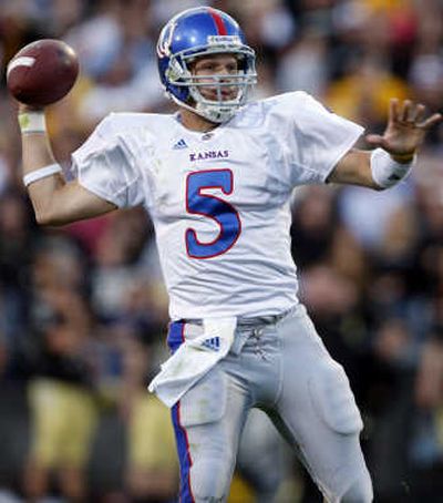 
Todd Reesing leads unbeaten Kansas against tough Texas A&M on the road today. Associated Press
 (Associated Press / The Spokesman-Review)