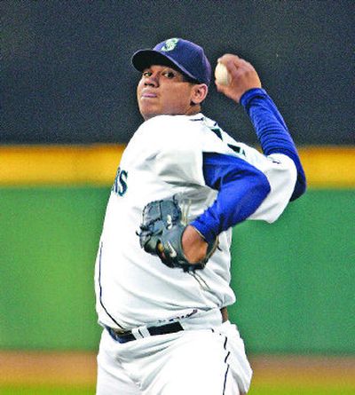 Seattle Mariners pitcher Felix Hernandez struggled with his command in his first action since April 18.
 (Associated Press / The Spokesman-Review)