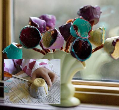 Egg-carton flowers can make a beautiful bouquet of 