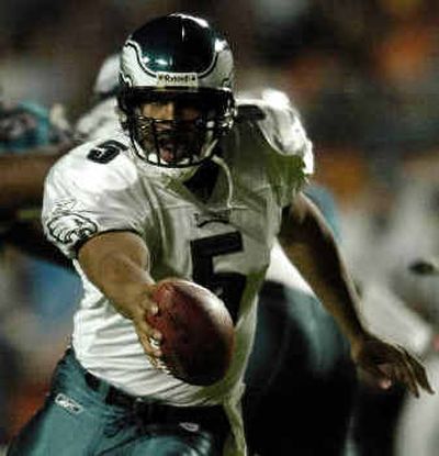 
Philadelphia Eagles quarterback Donovan McNabb hopes to shake off three straight NFC Championship game losses today.
 (Associated Press / The Spokesman-Review)