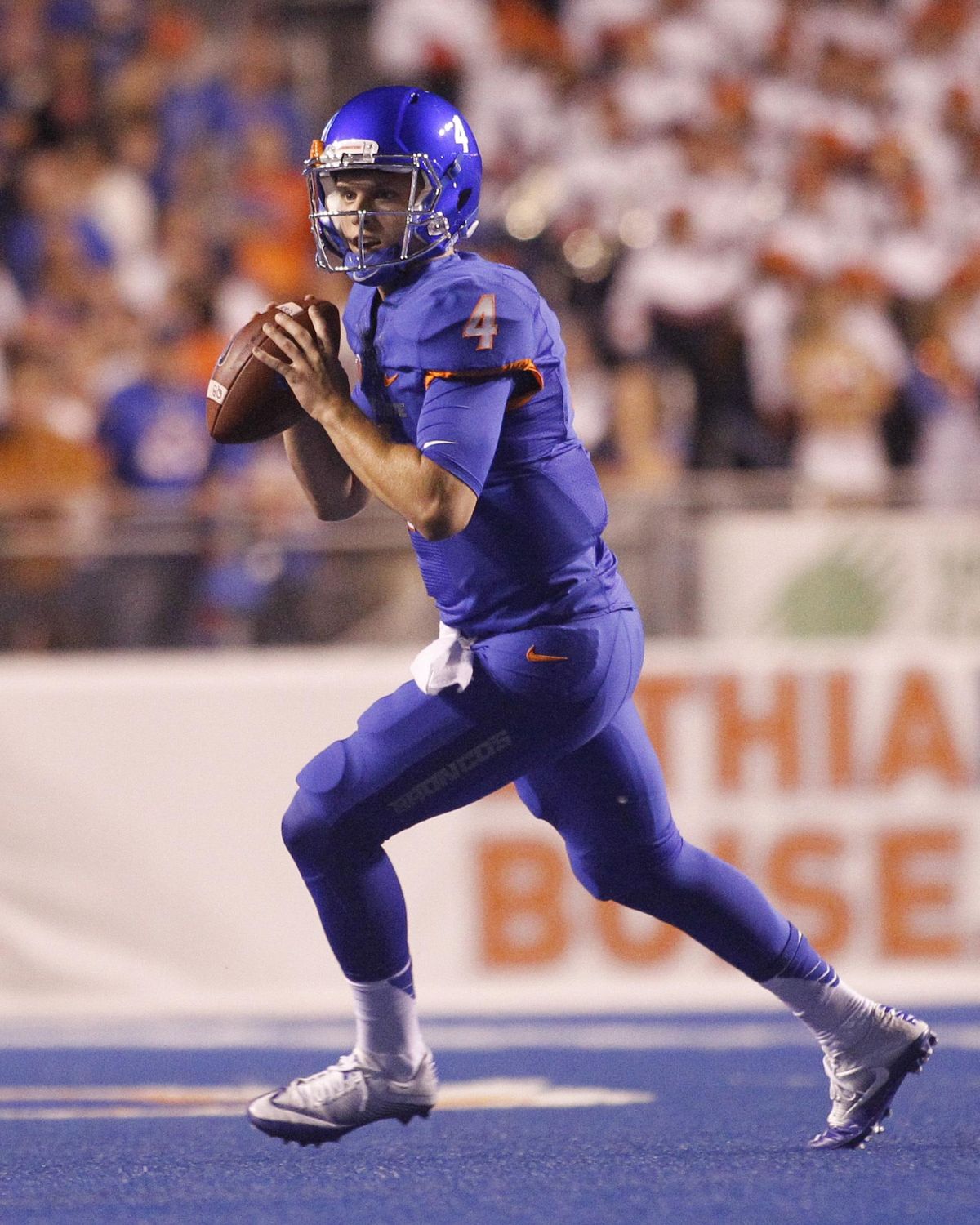 Boise State quarterback Brett Rypien threw for 299 yards, but also had three interception in win over Washington State in Boise, Idaho on Saturday. (Otto Kitsinger / Associated Press)