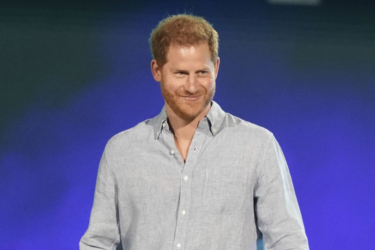 FILE - Prince Harry, Duke of Sussex speaks at "Vax Live: The Concert to Reunite the World" in Inglewood, Calif. on May 2, 2021. Prince Harry compared his royal experience to being on “The Truman Show” and “living in a zoo.” The Dutch of Sussex said he contemplated quitting royal life on several occasions during his 20s in a Thursday episode of the “Armchair Expert” podcast.  (Jordan Strauss)