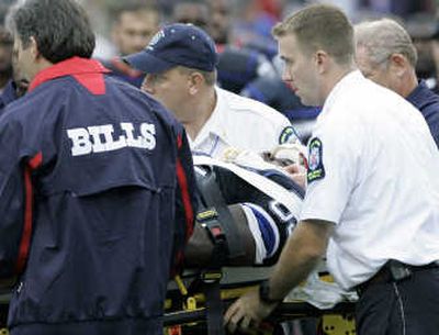 
There was good news for Buffalo's Kevin Everett, who left the field by ambulance on Sunday.
 (Associated Press / The Spokesman-Review)