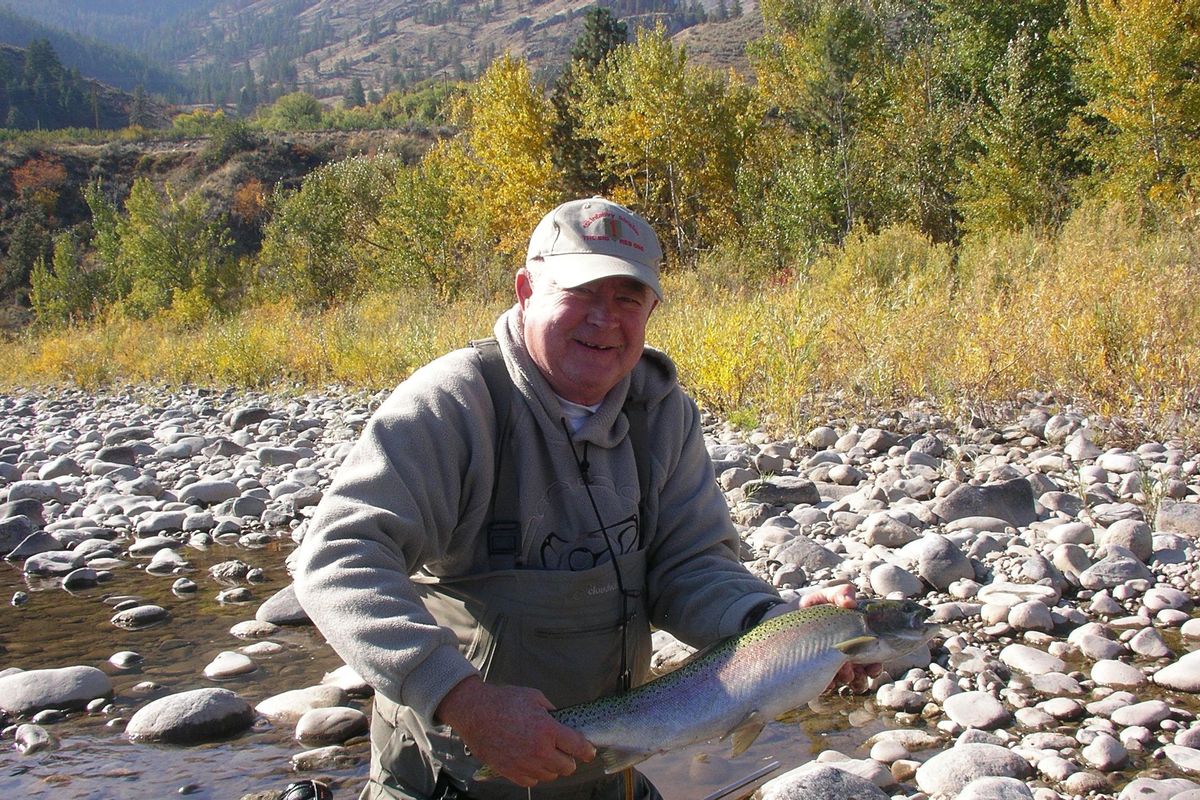 Hugh Evans fishing on the Methow River. (Courtesy of Richard Ripley)