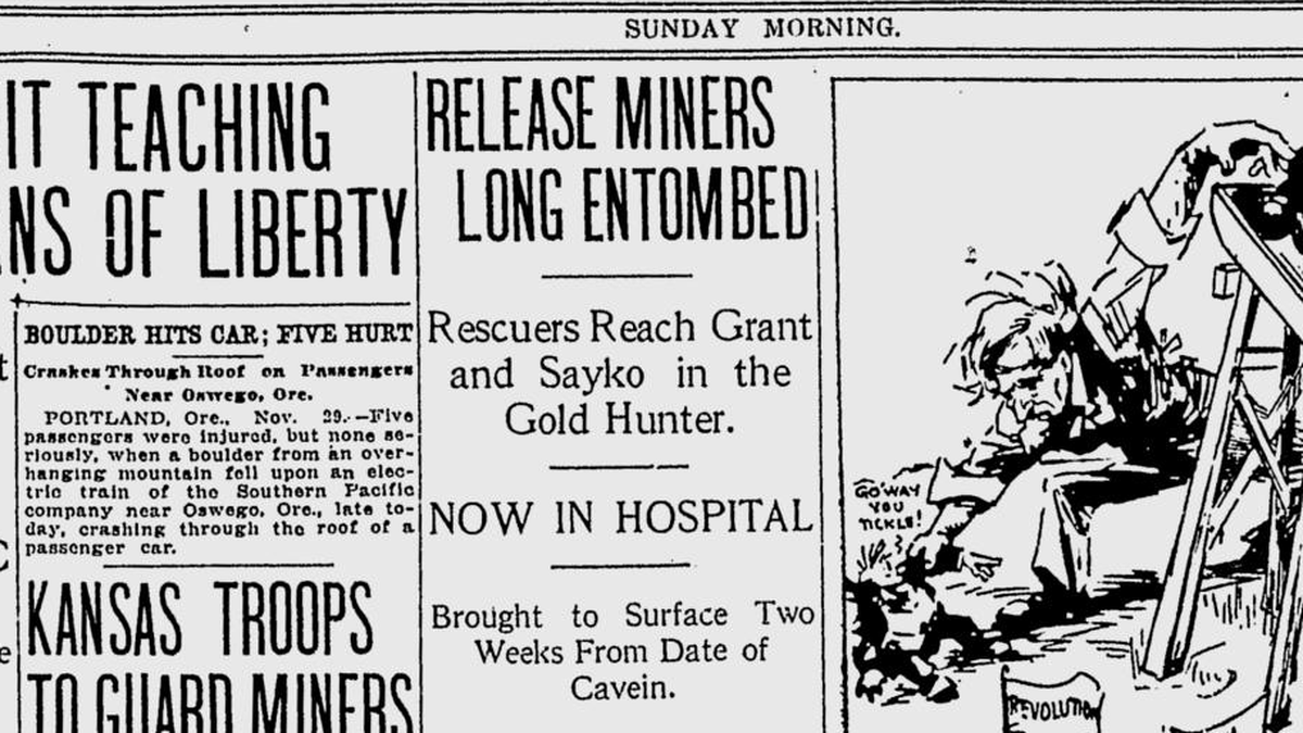 100 years ago in Mullan, Idaho Miners rescued after being trapped for