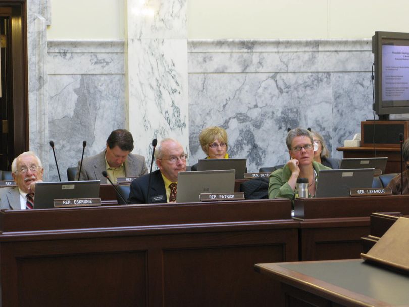 Members of the Idaho Legislature's joint budget committee hear budget news on Monday (Betsy Russell)
