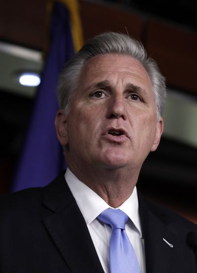 House Minority Leader Kevin McCarthy, R-Calif., speaks at a news conference on Capitol Hill on Sept. 17, 2020, in Washington, D.C.  (Yuri Gripas/Abaca Press/TNS)