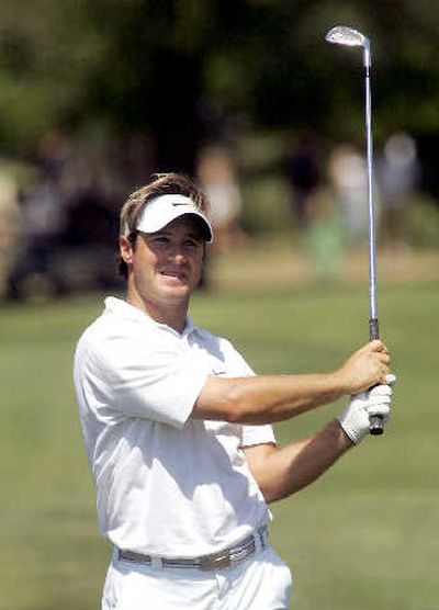 
Nelson co-leader Trevor Immelman hits from the 15th fairway. 
 (Associated Press / The Spokesman-Review)