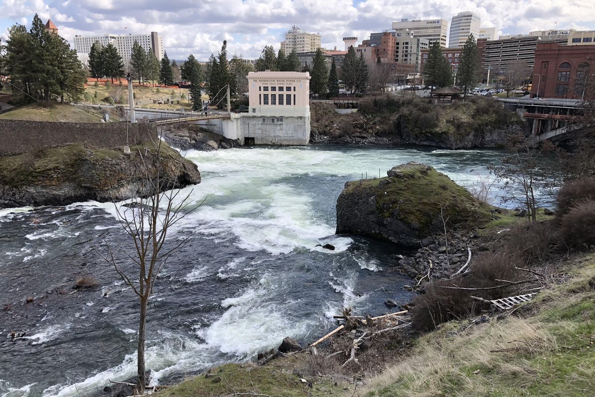 2018 - The north channel of the Spokane River in downtown Spokane was the site of the first electrical power plant, built by the Edison Electric Illuminating Company of Spokane Falls in 1888. A new company, Washington Water Power, grew out of the Edison company and eventually took it over. WWP is now Avista Utilities. (Jesse Tinsley / The Spokesman-Review)