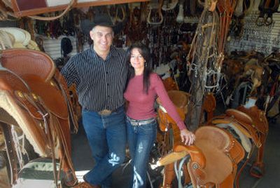 
Bob and Tara Hickman operate Hickman Saddlery in Post Falls. The store is known for its fine saddles and tack, as well as various leather goods. 
 (Photos by JESSE TINSLEY / The Spokesman-Review)