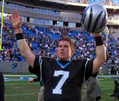 Steve Beuerlein, who holds every passing record in Carolina history, threw for 36 touchdowns in 1999.
(Associated Press / The Spokesman-Review)