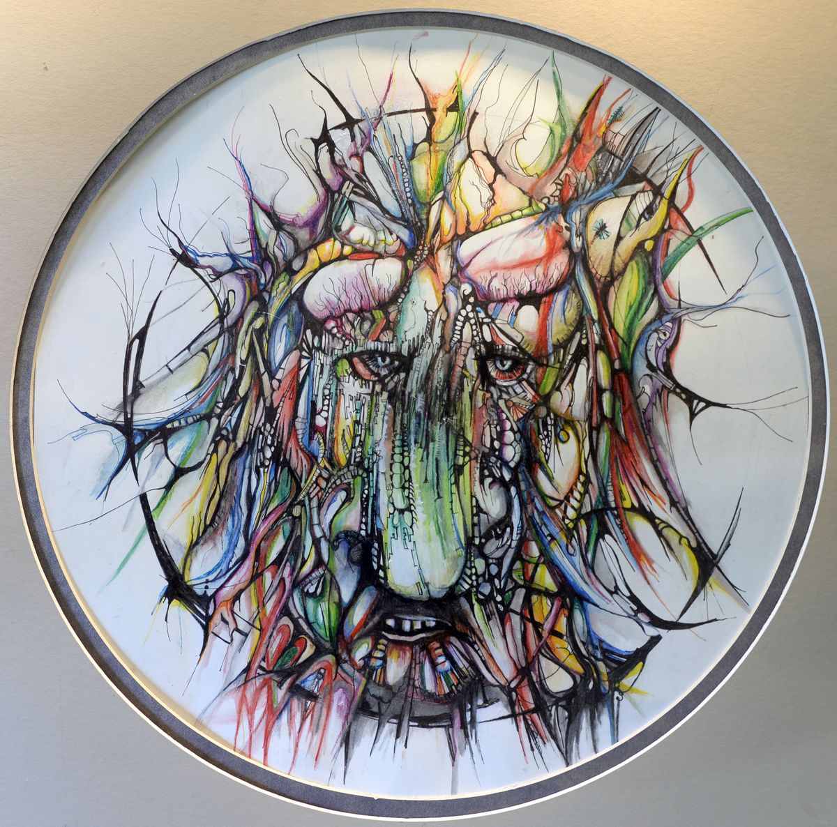 Artist Brad Johnson created this untitled piece which shows his love of color and form and creatively hidden imagery in his abstract expressionism.