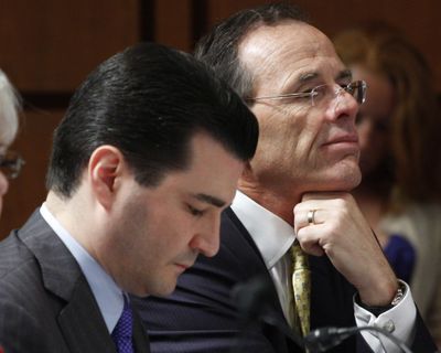 In this June 11, 2009,  photo, Dr. Scott Gottlieb, left, is seen on Capitol Hill in Washington. A White House official says President Donald Trump is choosing Gottlieb, a conservative doctor-turned-pundit with deep ties to Wall Street and the pharmaceutical industry to lead the powerful Food and Drug Administration . (Harry Hamburg / AP)