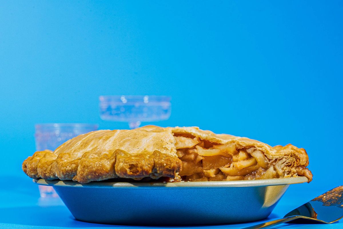 The Mile High Apple Pie holds 61/2 pounds of apples.  (Rey Lopez/For The Washington Post)