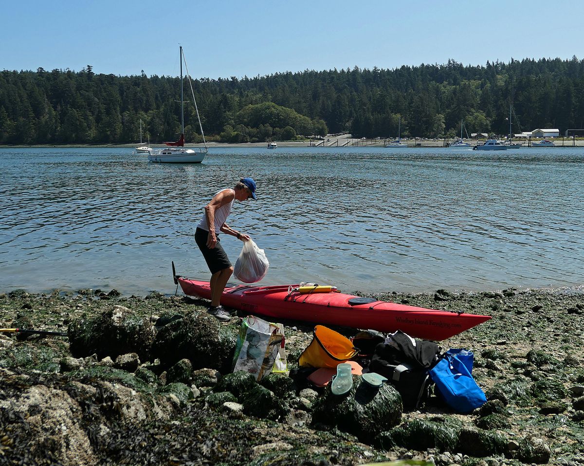 The paddle across Cornet Bay to Ben Ure Cabin is short and it