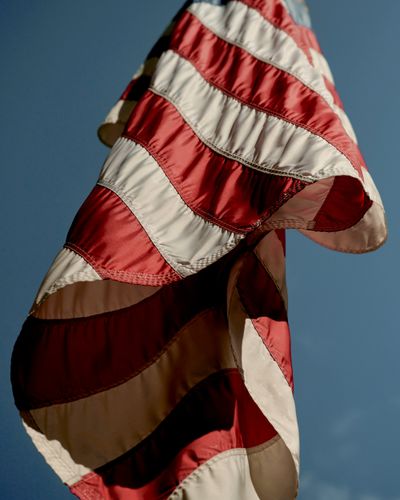 FILE -- The American flag hangs at Rockefeller Center in New York, on April 11, 2020. 