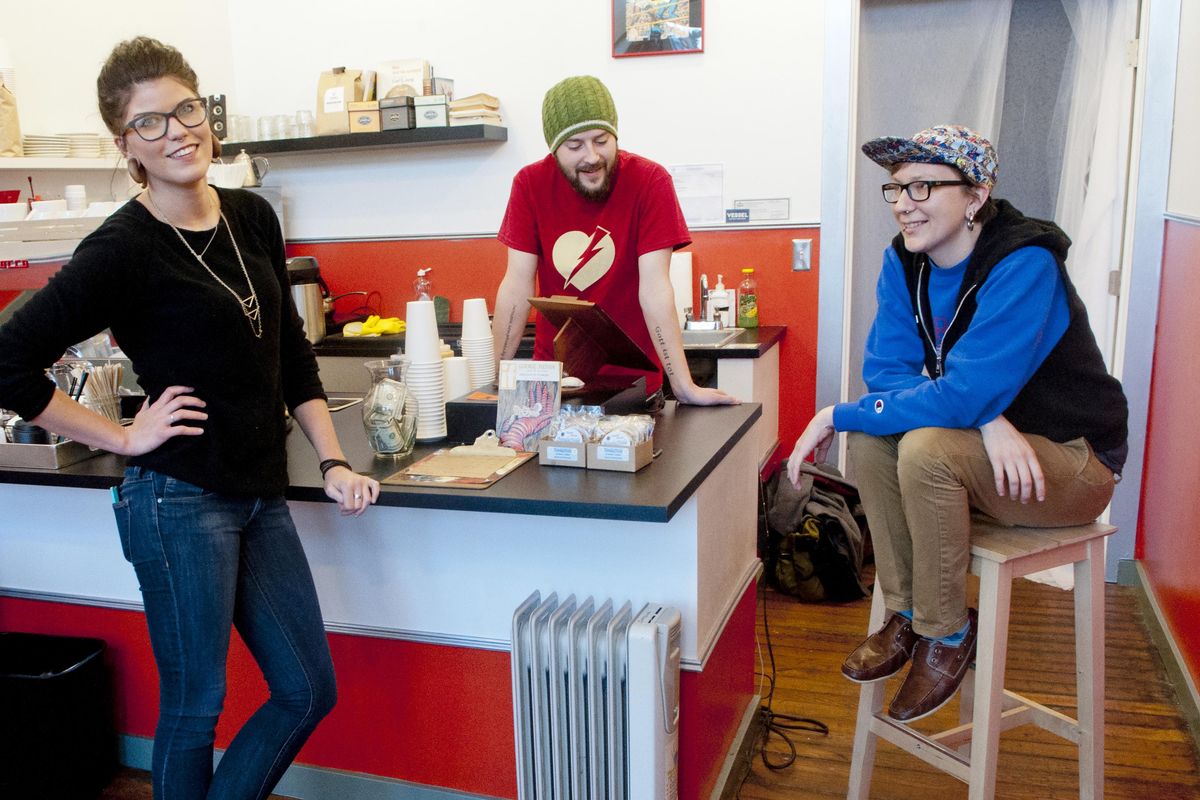 The owners of Spaceman Coffee. (Adriana Janovich / The Spokesman-Review)