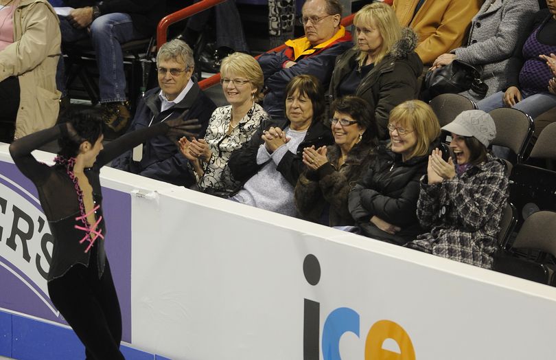 Johnny Weir charms the crowd Friday, Jan. 15, 2010, in the championship men's short program of the U.S. Figure Skating Championships in the Spokane Arena. (Colin Mulvany / The Spokesman-Review)