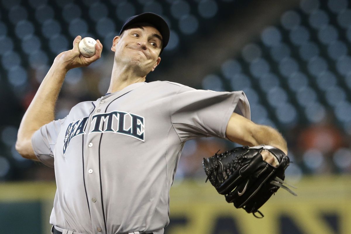 Chris Young gave up two runs on two hits in seven innings. (Associated Press)