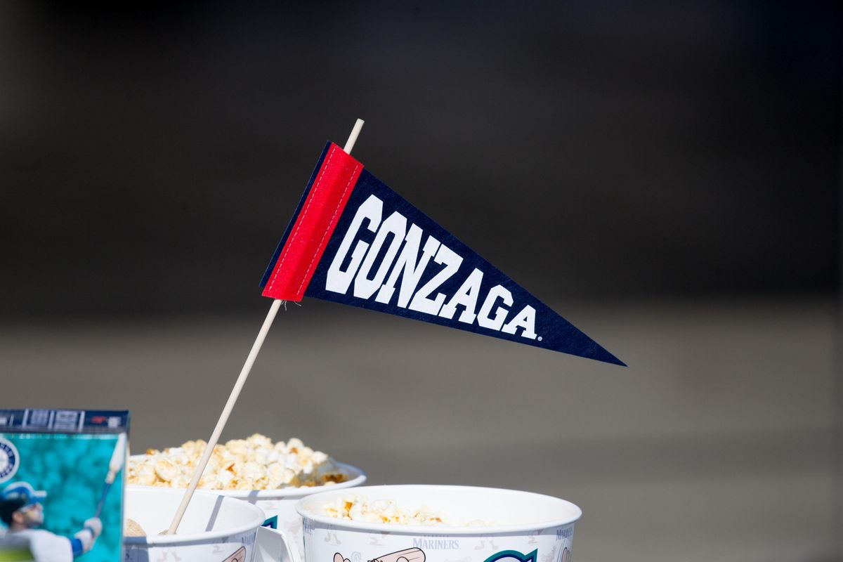 Gonzaga decor adorned popcorn and other snacks during Mariners