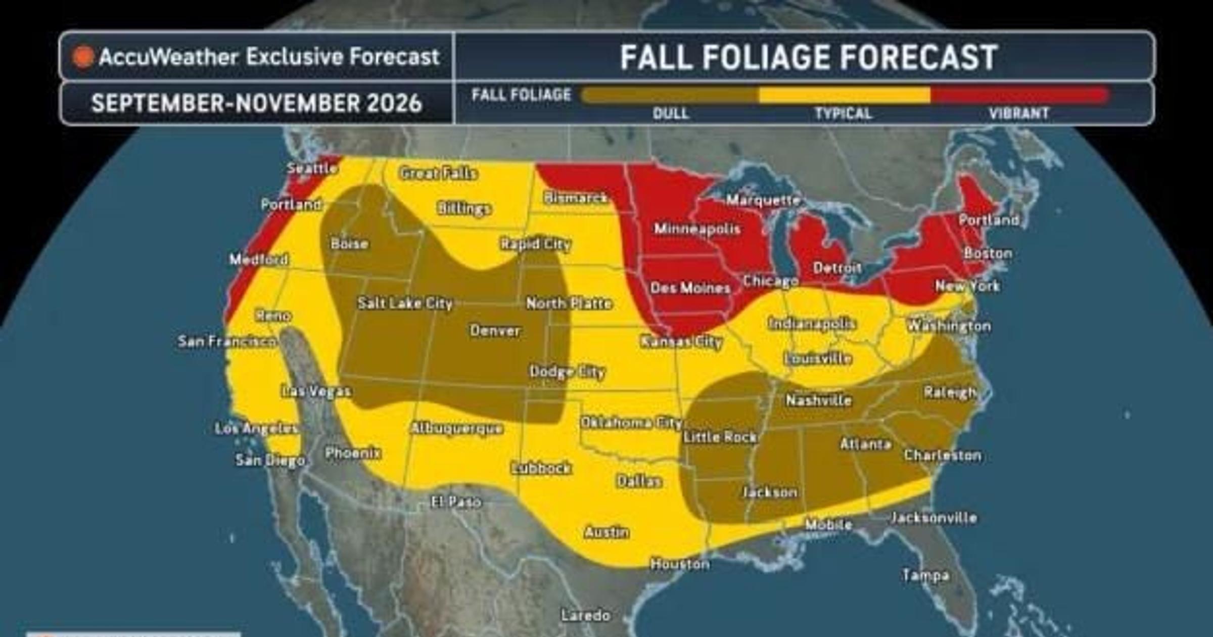 When fall foliage colors will peak