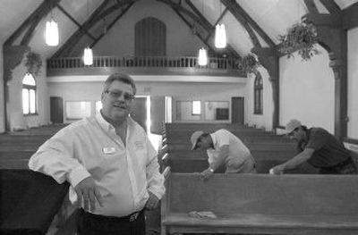
Steve Hunt was so moved after attending his first service at All Nations Christian Center, formerly Redeemer Lutheran Church, that he offered to restore  the church pews to their original condition. 
 (J. BART RAYNIAK / The Spokesman-Review)