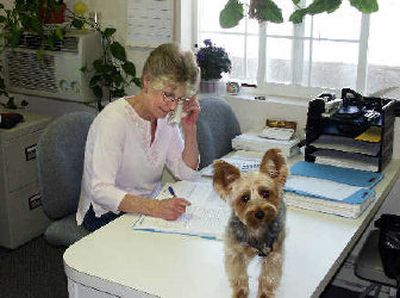 
Carol Bryson, with her dog Joey, manages a senior apartment complex in Coeur d'Alene. 
 (Mike Kincaid/Handle Extra / The Spokesman-Review)