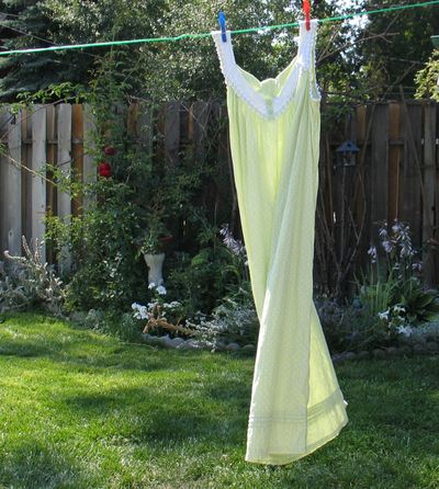 Drying your clothes on a clothesline saves energy and also wear and tear on your clothing. Proponents say it also offers a crisper feel. (Cheryl-Anne Millsap / Down To Earth NW)