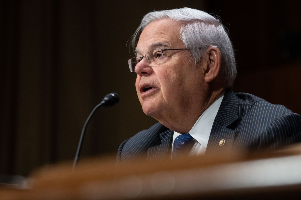 FILE -- Sen. Robert Menendez (D-N.J.) testifying during a Senate Judiciary Committee hearing on Capitol Hill, in Washington on Jan. 25, 2023. When the United States cut a sliver of the foreign aid to Egypt in 2017 over the country