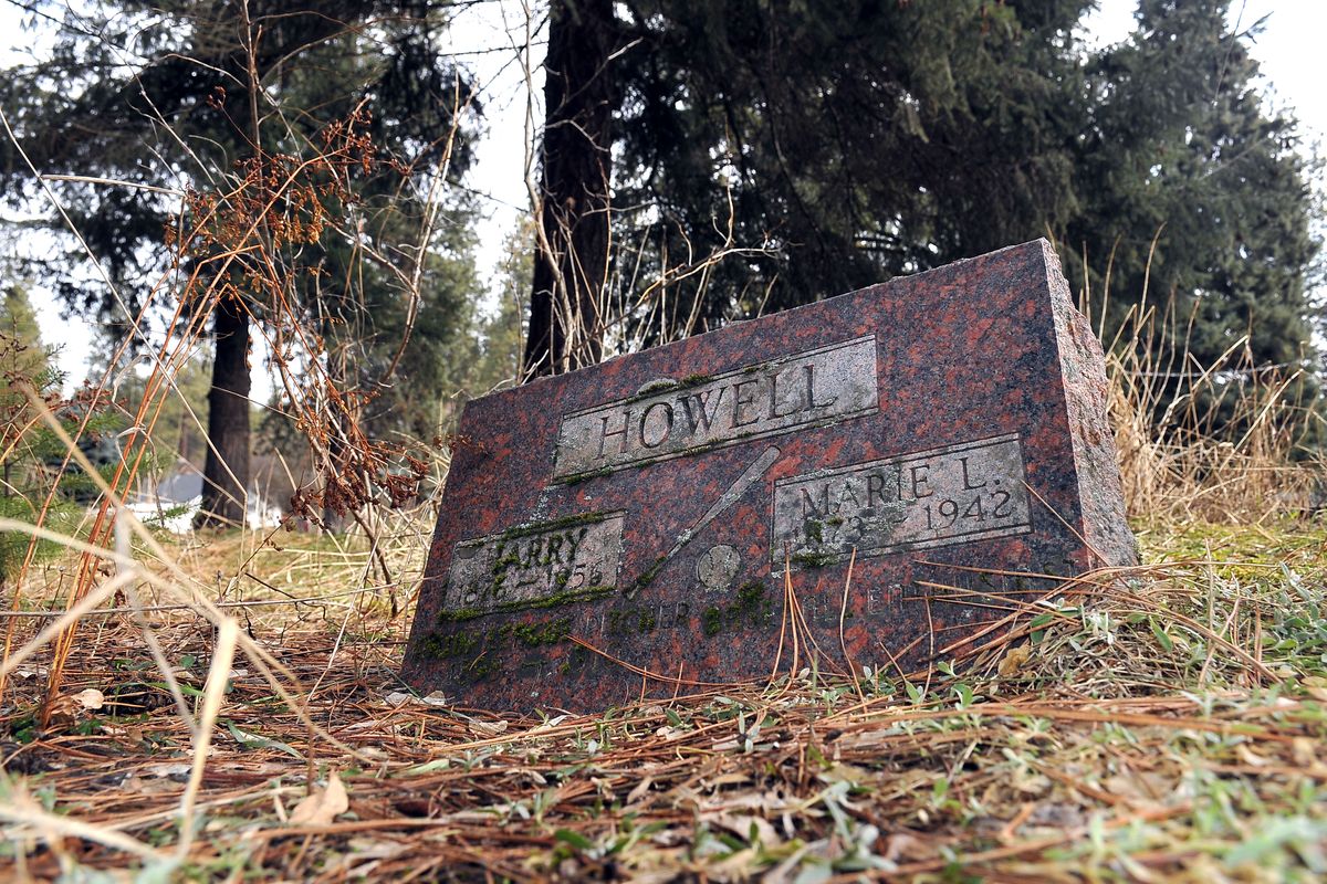 The grave of Harry Howell, and his wife Marie, sits in an untended area adjacent to Greenwood Memorial Terrace Feb. 10. Howell died in 1956 at the age of 79, but early in life was a baseball player with the Baltimore Orioles. (Jesse Tinsley)
