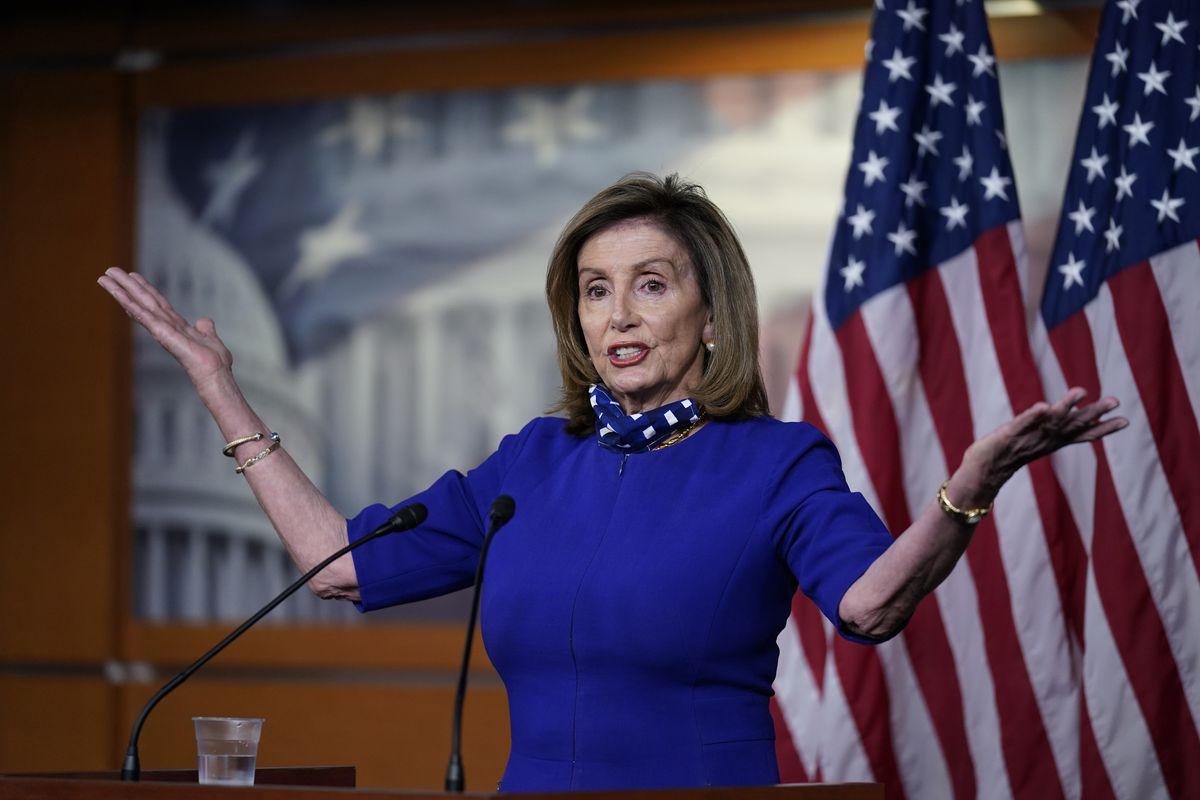 Speaker of the House Nancy Pelosi, D-Calif., speaks during a news conference at the Capitol in Washington, Thursday, Aug. 27, 2020. (J. Scott Applewhite)