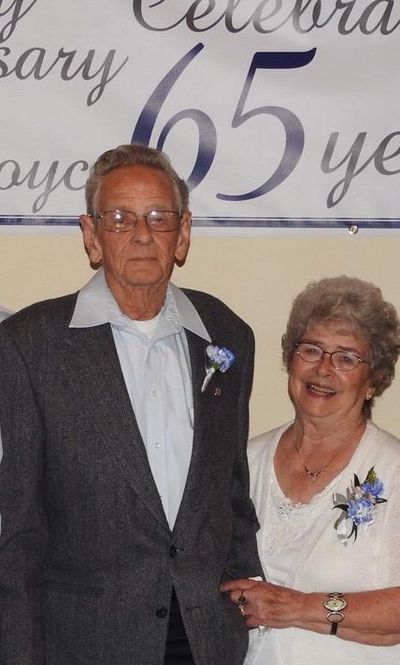 Harold and Joyce Read pose for a photo during their 65th wedding anniversary celebration March 5. (Courtesy of family)